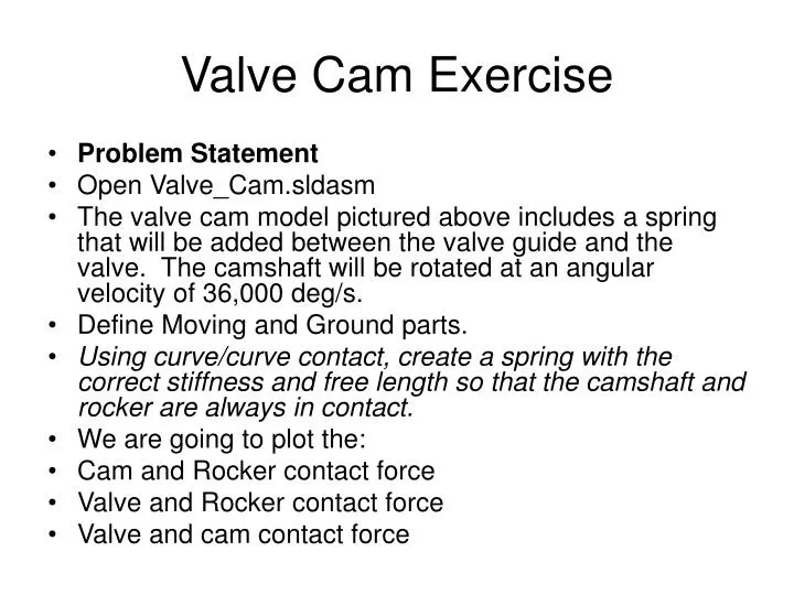 valve cam exercise
