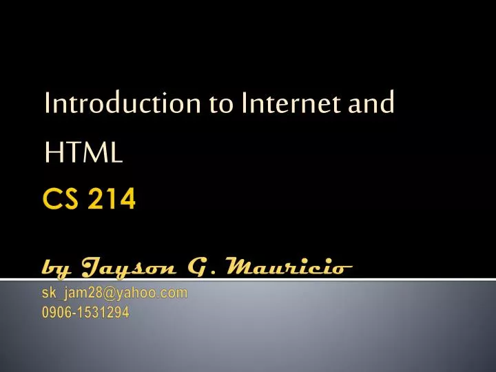 introduction to internet and html