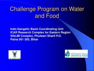 Challenge Program on Water and Food