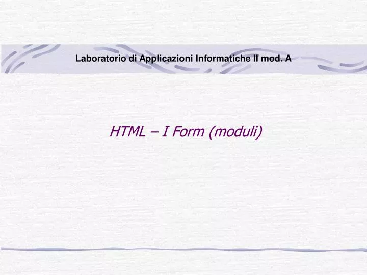 html i form moduli