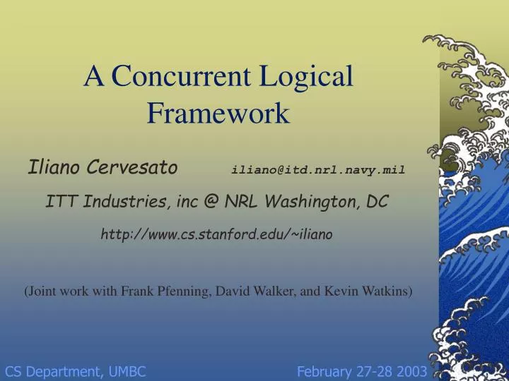 a concurrent logical framework