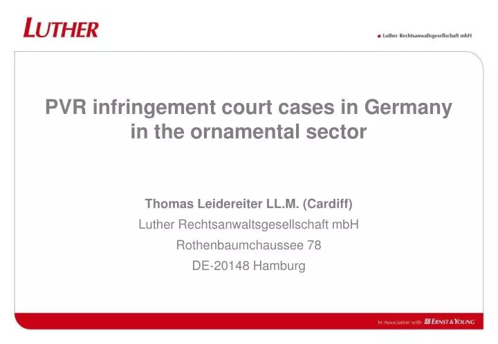 pvr infringement court cases in germany in the ornamental sector