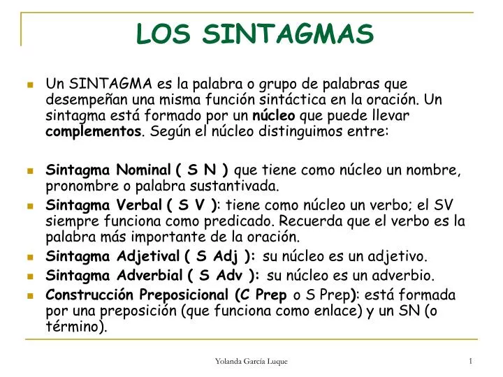 los sintagmas