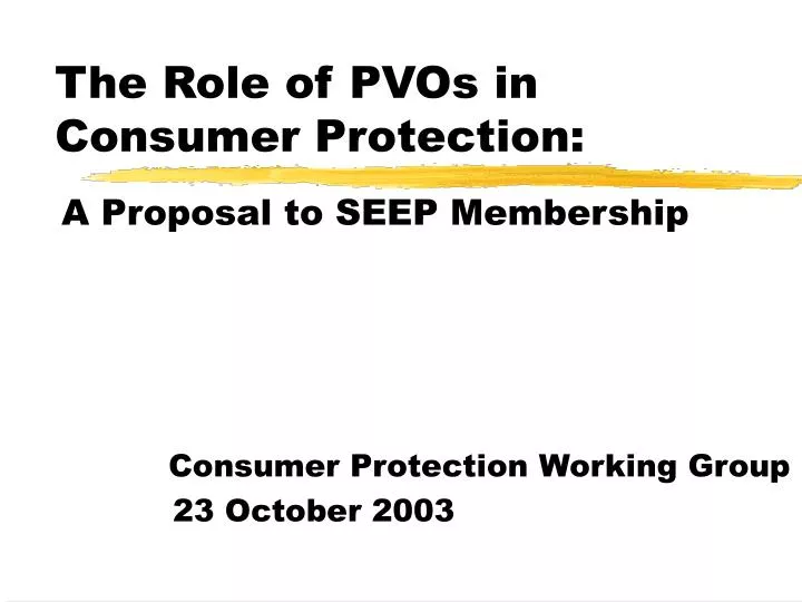 the role of pvos in consumer protection