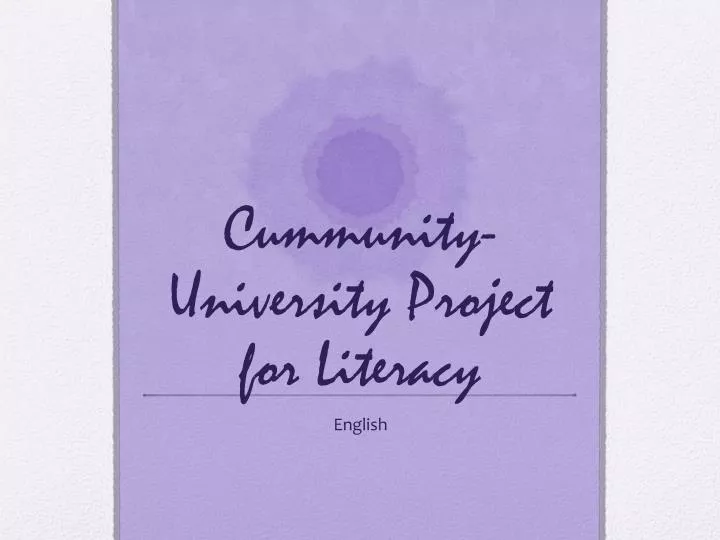 cummunity university project for literacy