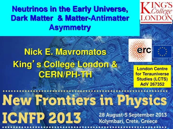 neutrinos in the early universe dark matter matter antimatter asymmetry