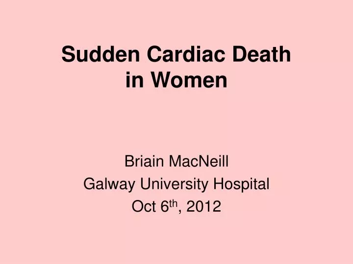 sudden cardiac death in women