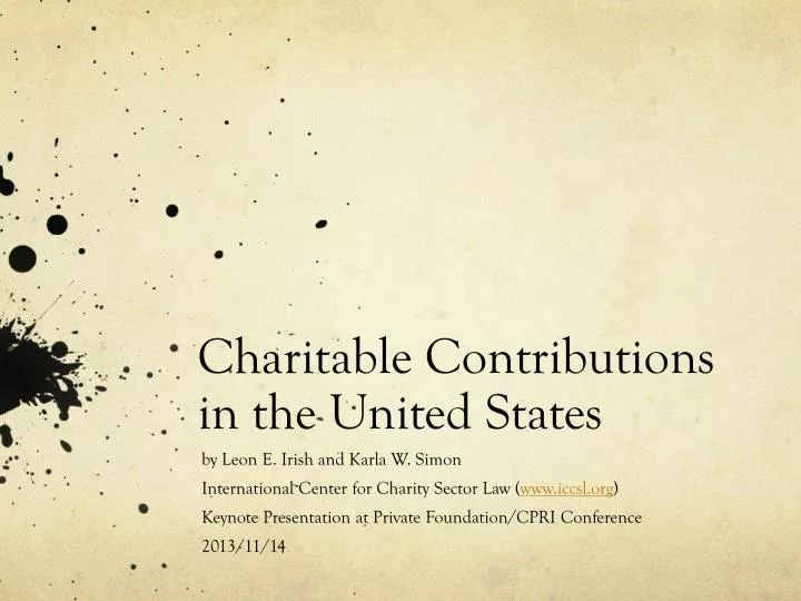 charitable contributions in the united states