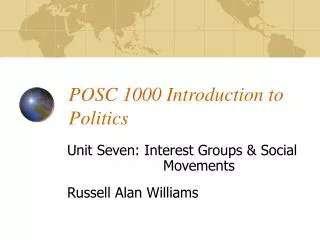 POSC 1000 Introduction to Politics