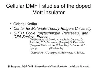 Cellular DMFT studies of the doped Mott insulator
