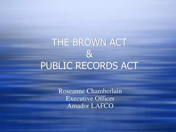 the brown act public records act