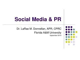 Social Media &amp; PR