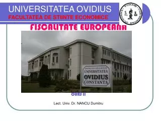 universitatea ovidius facultatea de stiinte economice