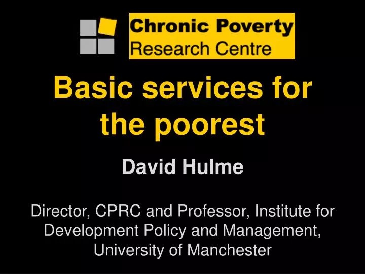 basic services for the poorest