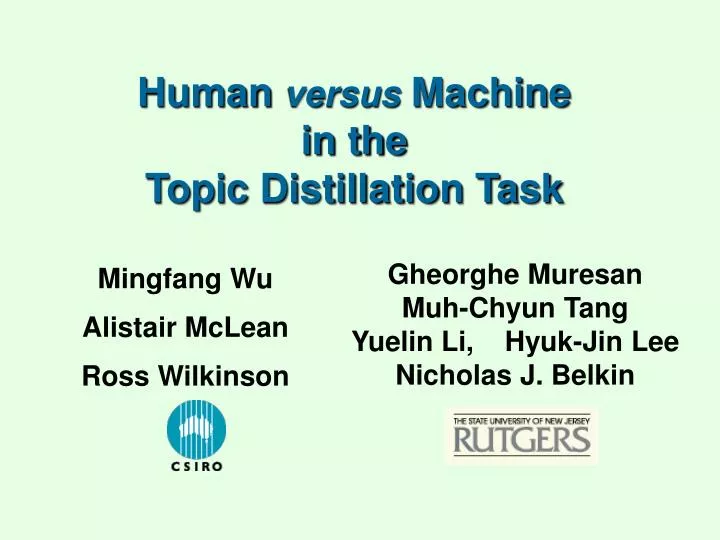 human versus machine in the topic distillation task