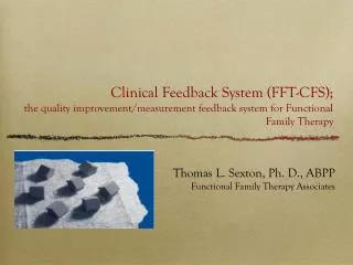 Thomas L. Sexton, Ph. D., ABPP Functional Family Therapy Associates