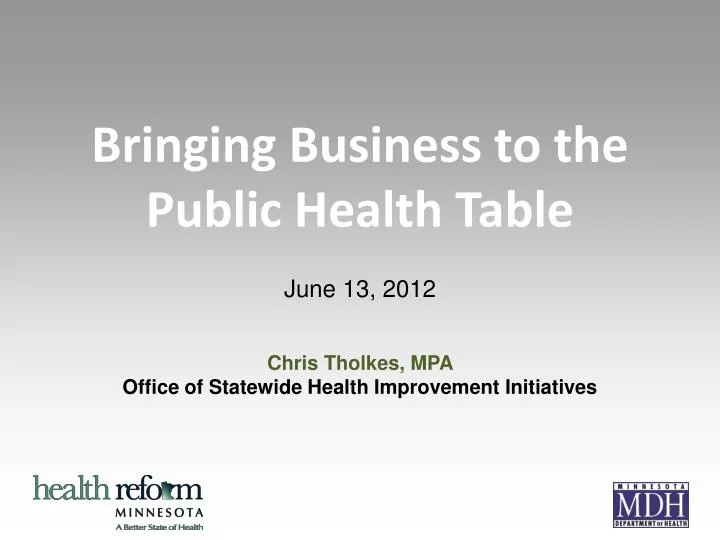bringing business to the public health table