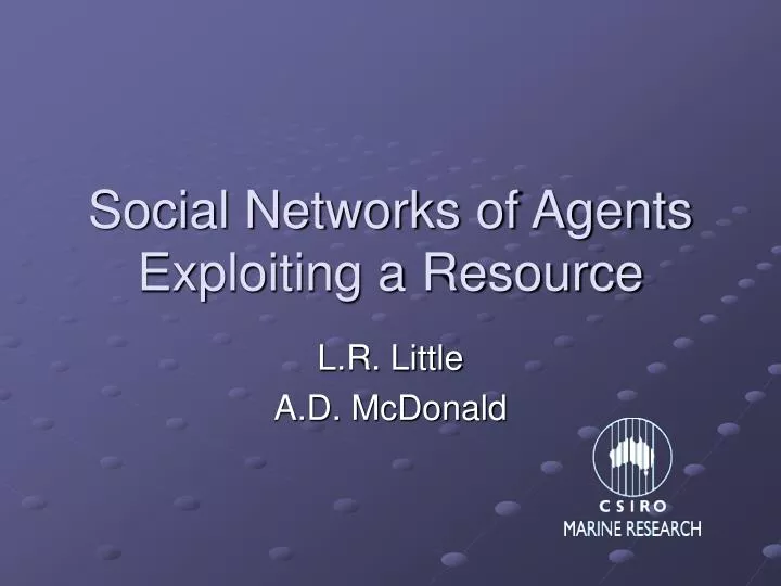 social networks of agents exploiting a resource