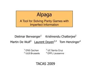 Alpaga A Tool for Solving Parity Games with Imperfect Information