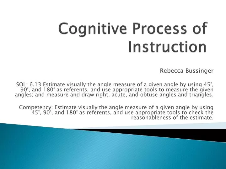 cognitive process of instruction