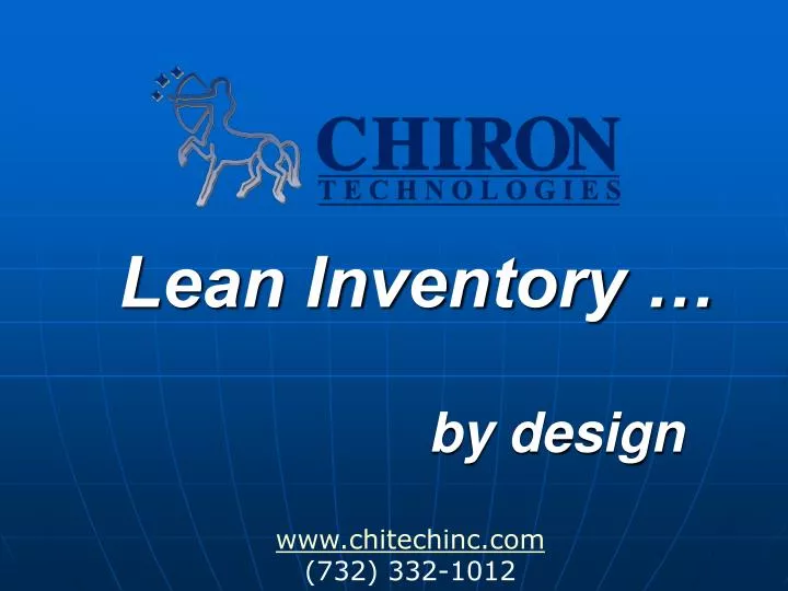 lean inventory by design