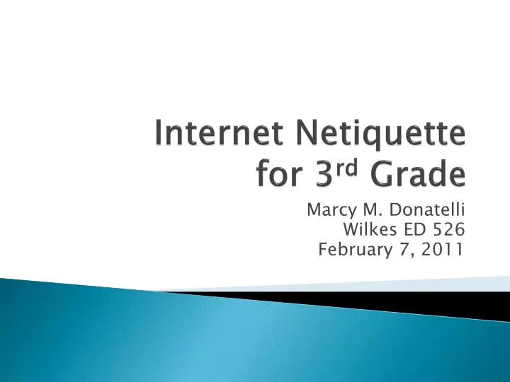 internet netiquette for 3 rd grade
