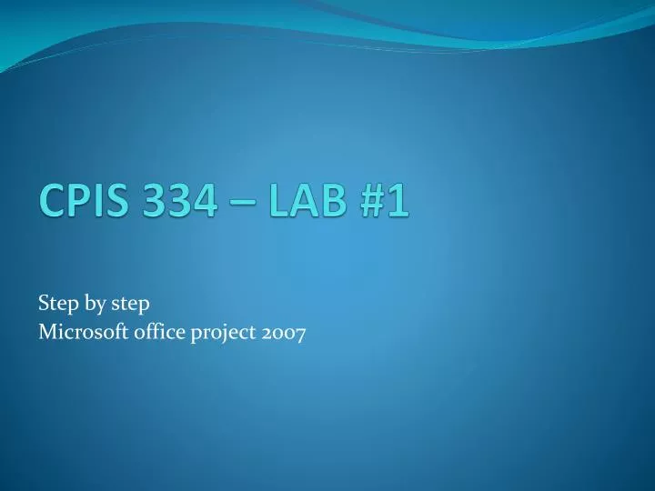 cpis 334 lab 1