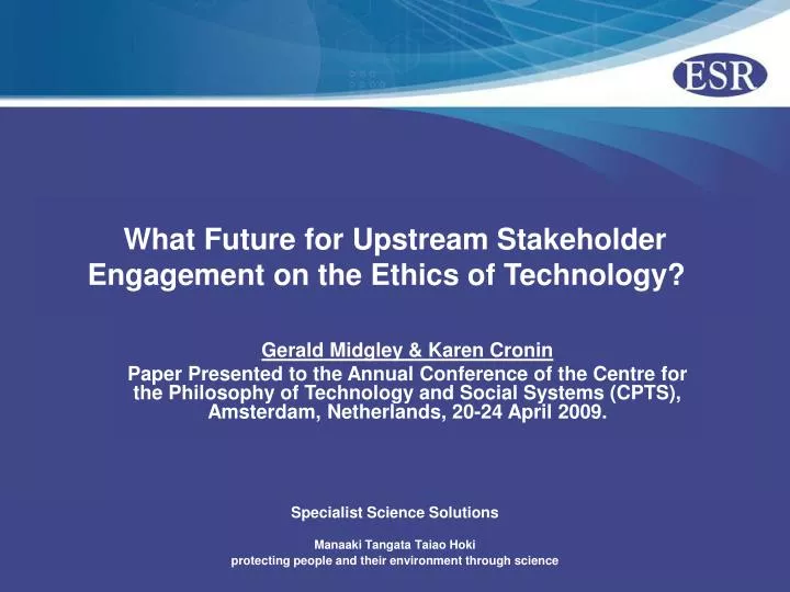 what future for upstream stakeholder engagement on the ethics of technology