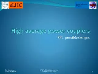 High average power couplers