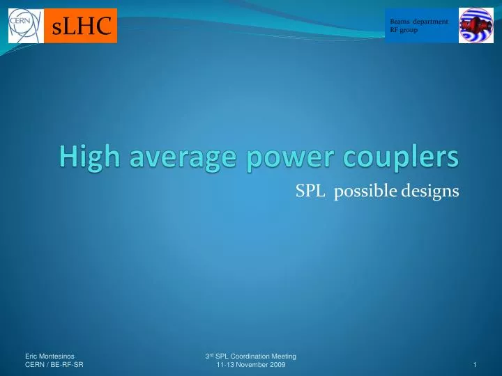high average power couplers