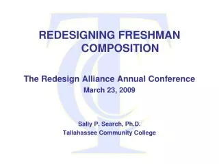 REDESIGNING FRESHMAN COMPOSITION