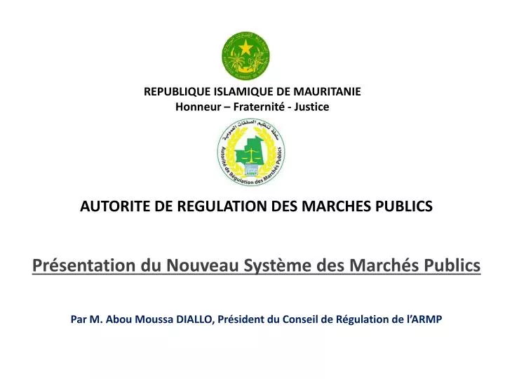 republique islamique de mauritanie honneur fraternit justice