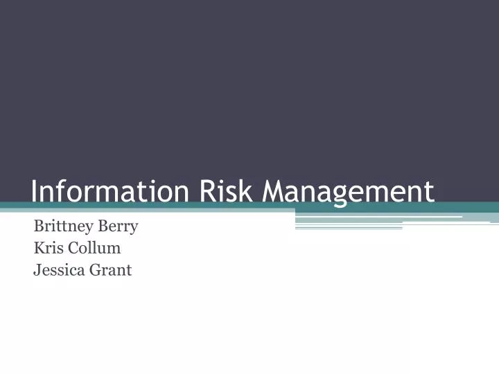 information risk management