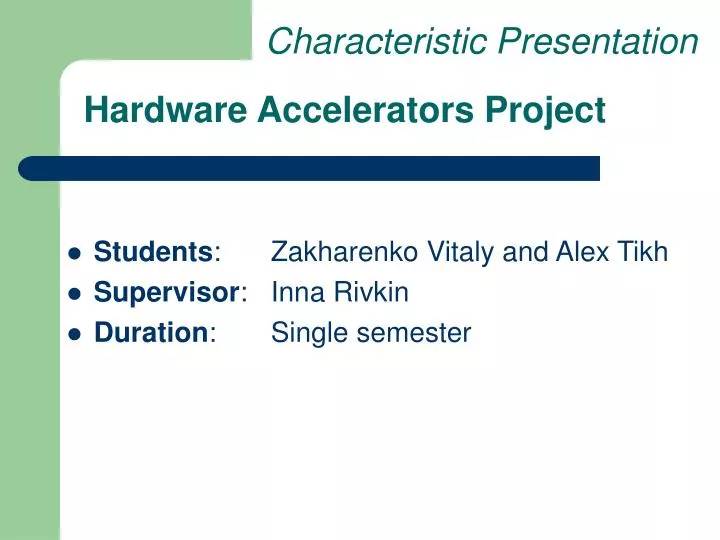 hardware accelerators project