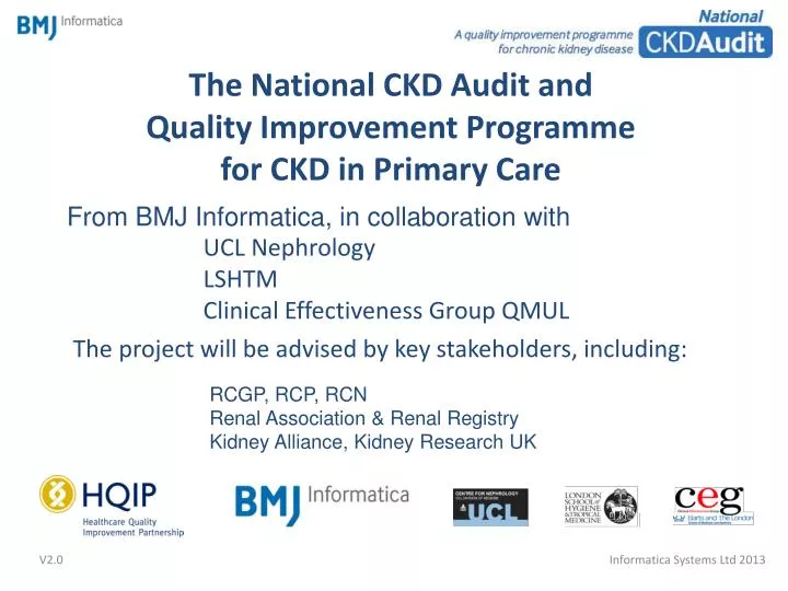the national ckd audit and quality improvement programme for ckd in primary care