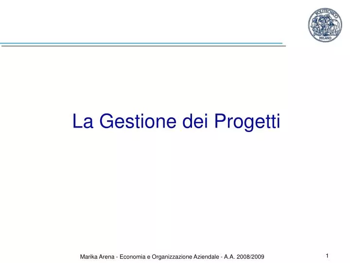 la gestione dei progetti