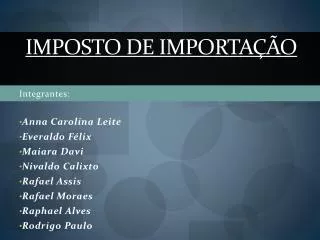 imposto de importa o