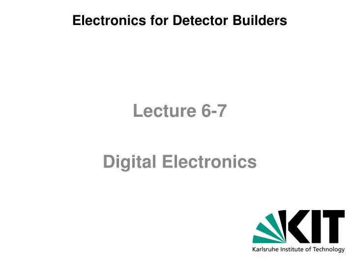 electronics for d etector b uilders