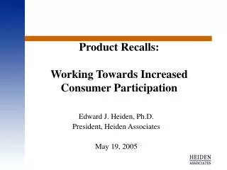 Product Recalls: Working Towards Increased Consumer Participation