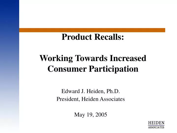 product recalls working towards increased consumer participation