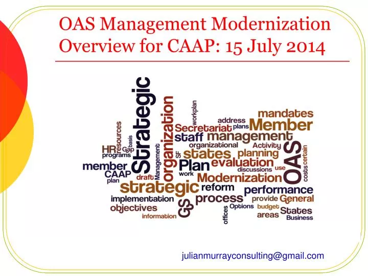 oas management modernization overview for caap 15 july 2014
