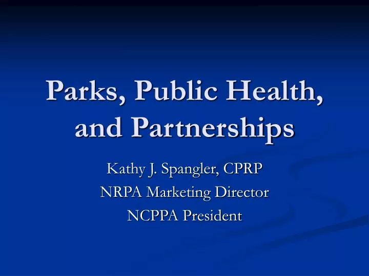 parks public health and partnerships