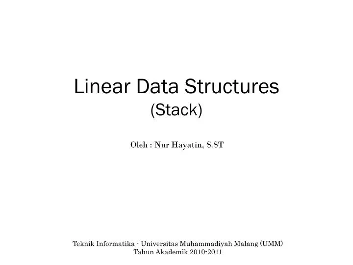linear data structures stack