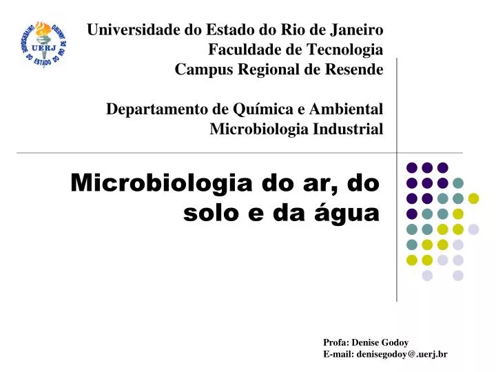 microbiologia do ar do solo e da gua