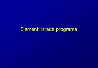 elementi izrade programa