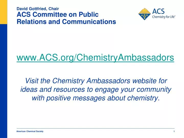 david gottfried chair acs committee on public relations and communications