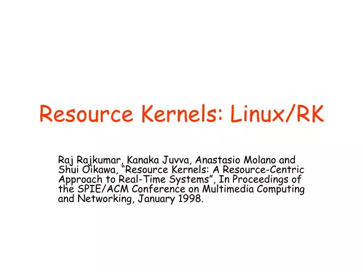resource kernels linux rk