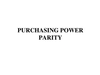 purchasing power parity