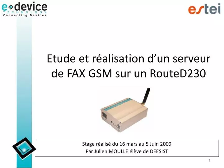 etude et r alisation d un serveur de fax gsm sur un routed230