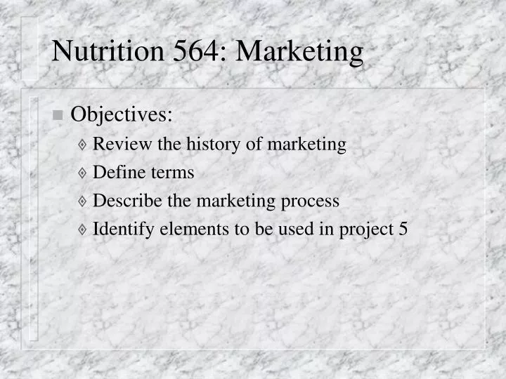 nutrition 564 marketing